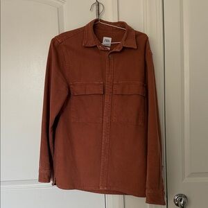 Zara Terracotta Lightweight Shirt Jacket
